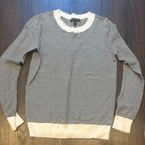 Banana Republic Black and White Striped Women's Sweater